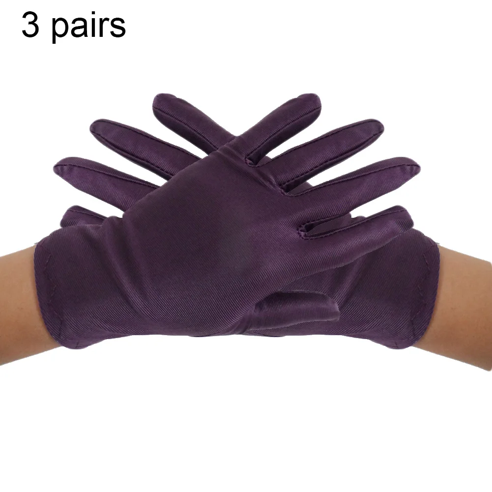 

3Pairs Anti-Slip Elastic Jewelry Inspection Flag-raising Conductor Work Gloves Conductor Work Gloves Conductor Work Gloves