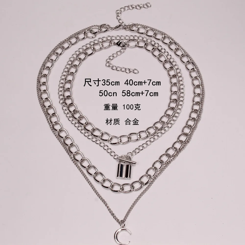 

Boho Layered Chain Necklace Women Neck Chains Lock Pendant Jewelry Punk Choker Padlock Goth Jewelry Grunge Aesthetic Accessories