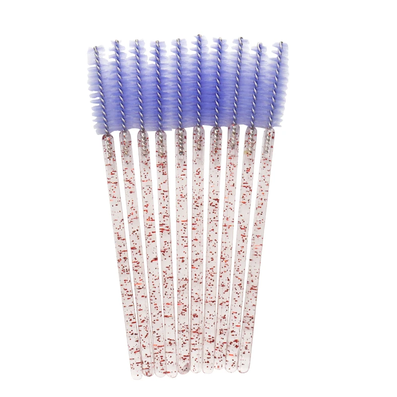 shiny p-light purple 50 шт./лот, одноразовая щетка для ресниц, тушь для ресниц, палочки, аппликатор, палочка для макияжа, косметические кисти, инструменты для наращивания, аксессуары - Handle Color: shiny p-light purple