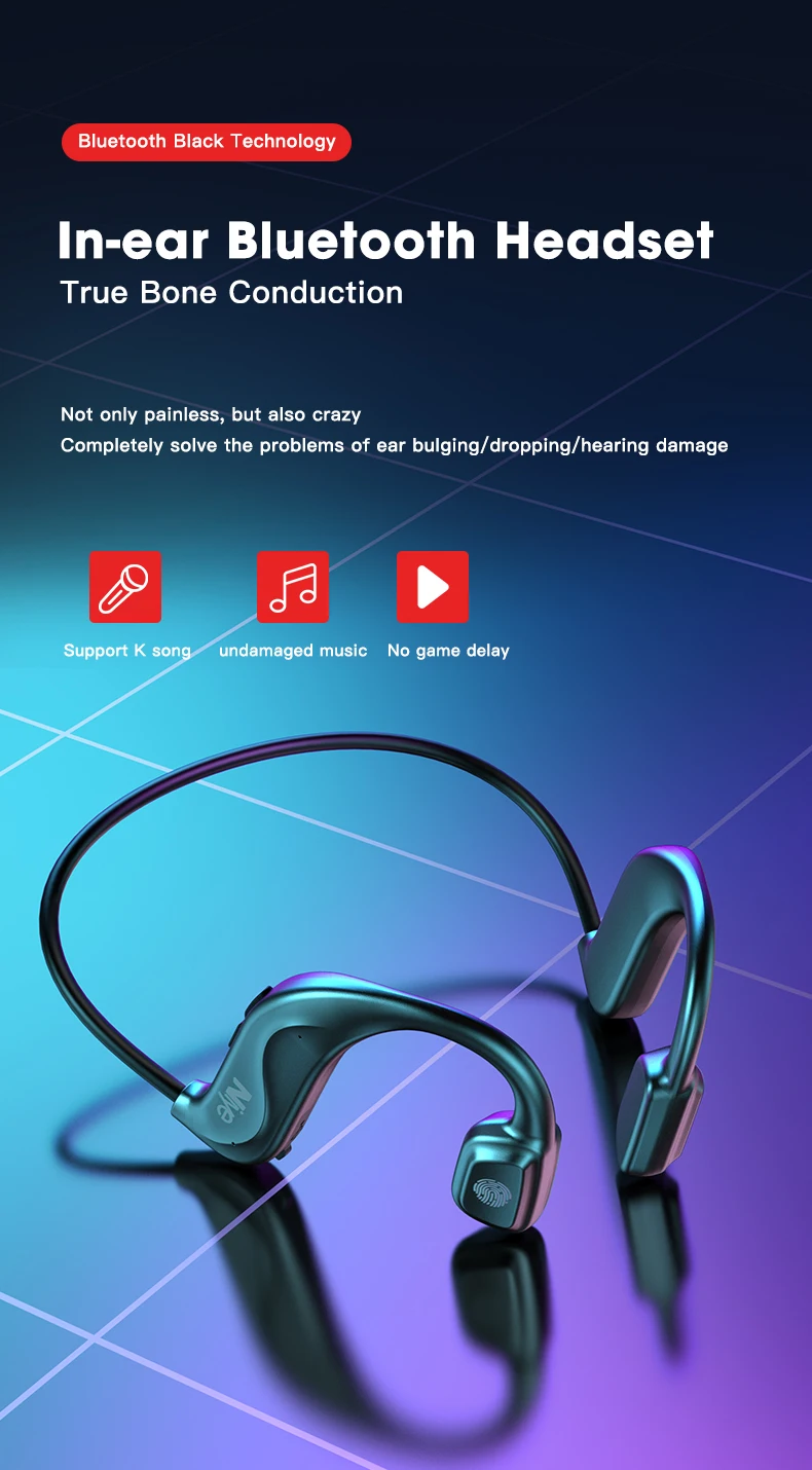 

Bone Conduction Headphones Bluetooth Wireless Sports Earphone IP67 Waterproof Hifi Stereo Handsfree H9 Headset Microphone