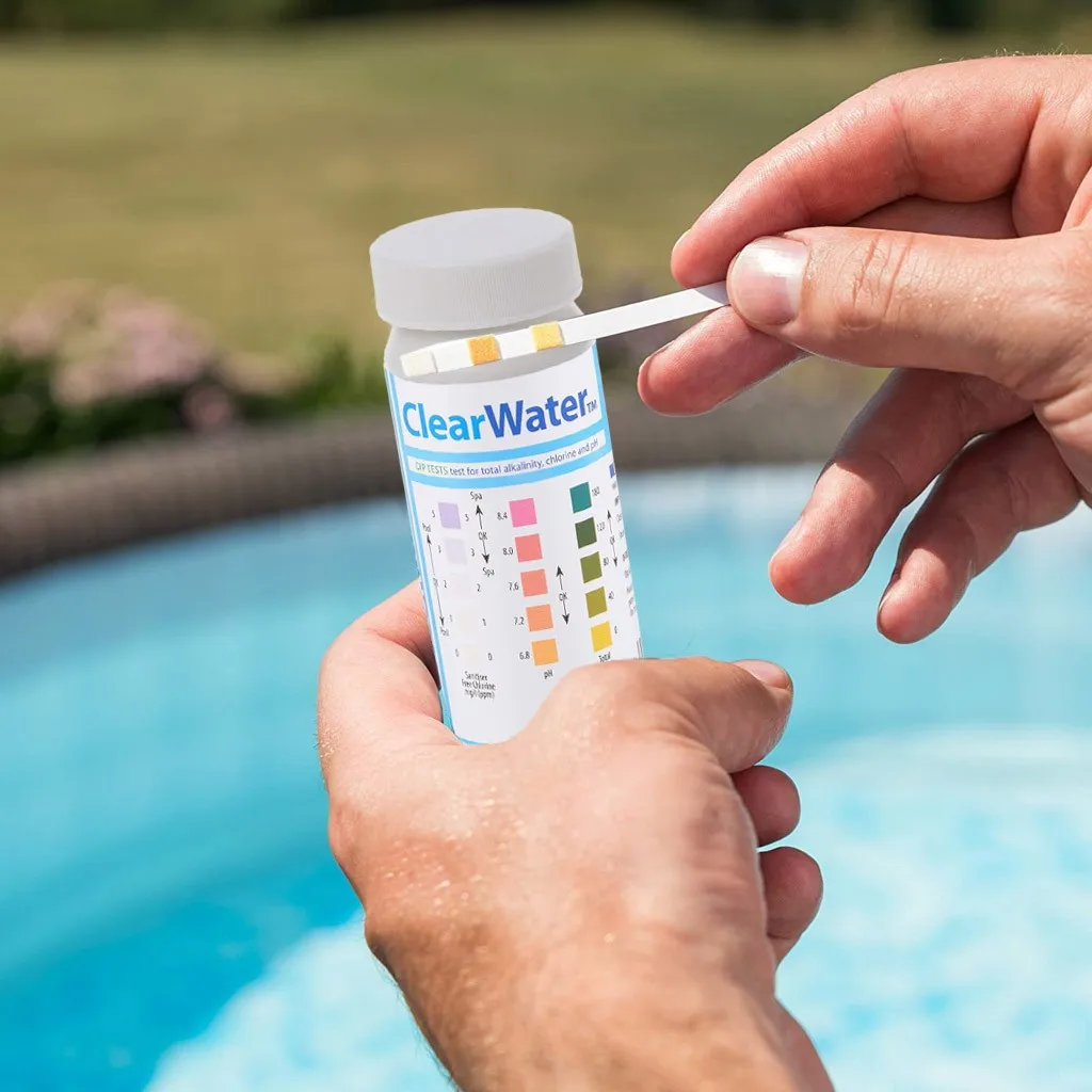 

50 Pool Cleaning Effervescent Chlorine Tablet Dipping Test Strips For Swimming Pool Treatment PH Alkaline And Chlorine