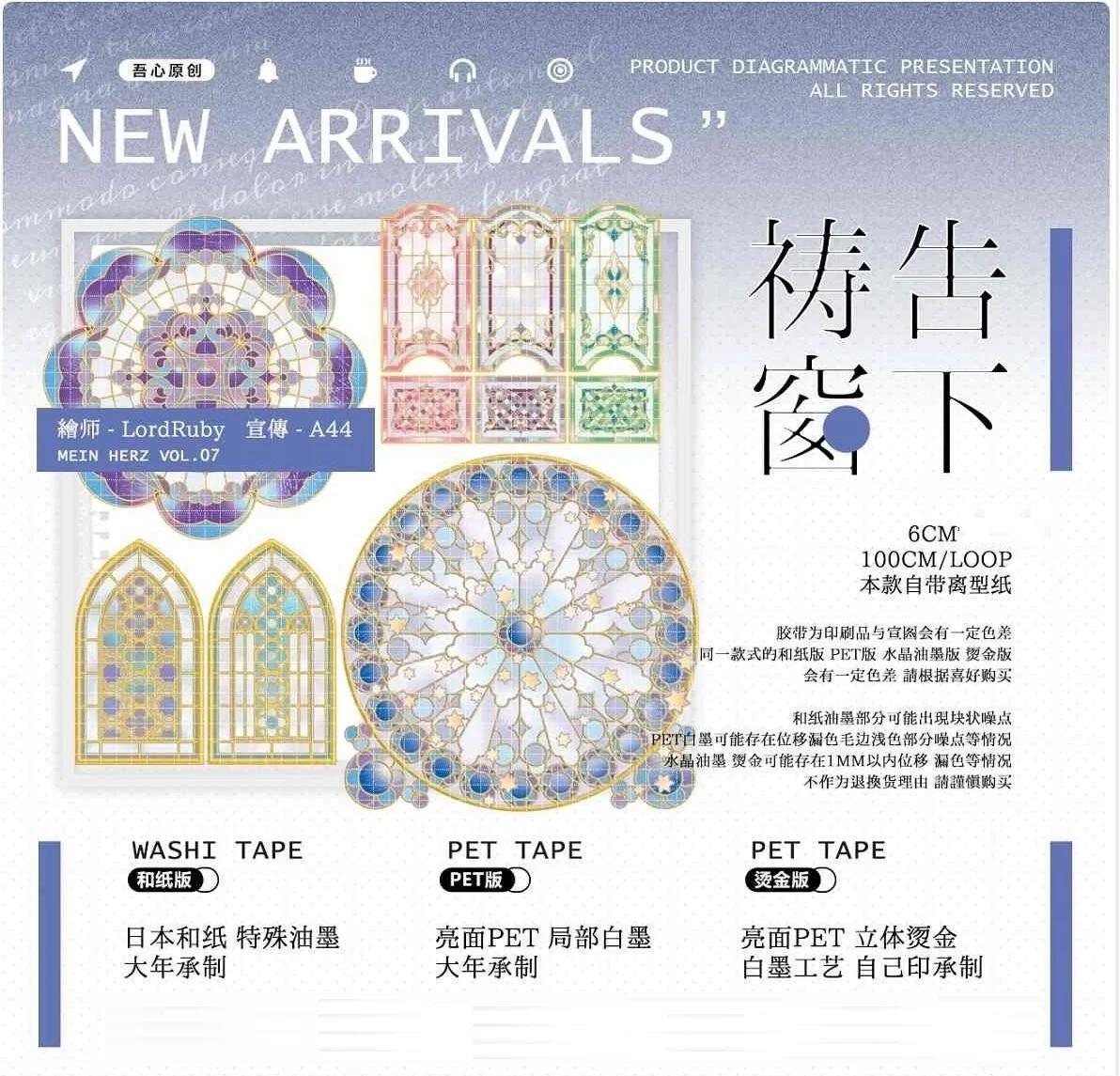 

1 петля Washi лента образец нового молитвенного окна сердца. Синий декоративный цветочный коллаж для скрапбукинга