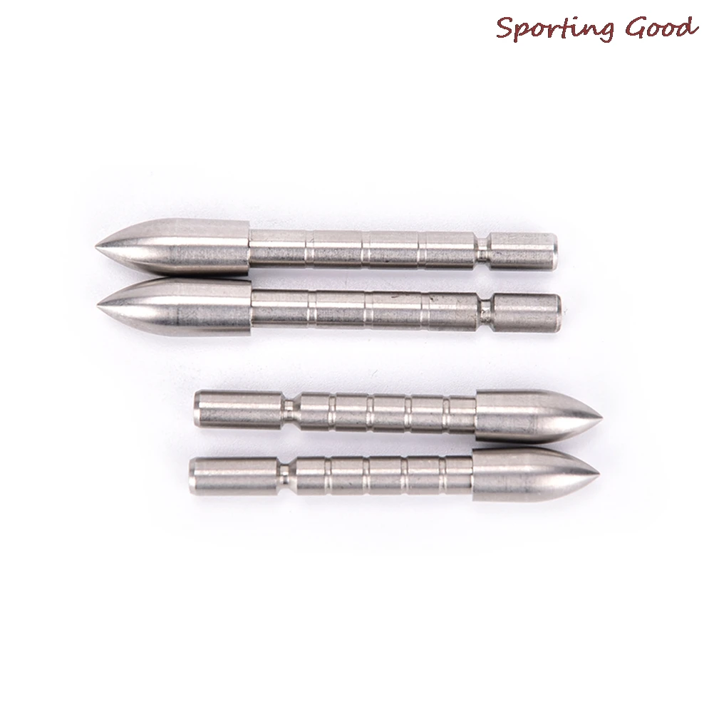 

6 Pcs/lot 80 Grain Stainless Steel Bullet Point Tip For ID 4.2 Mm Arrow Shaft Accessories Archery Bow Hunting