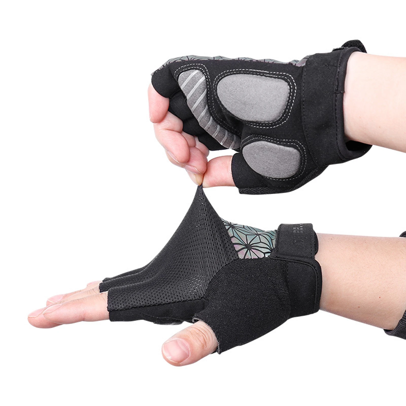 

Cycling Gloves Anti-Slip Gel Pad Half Finger Shockproof Biking Glove Fishing