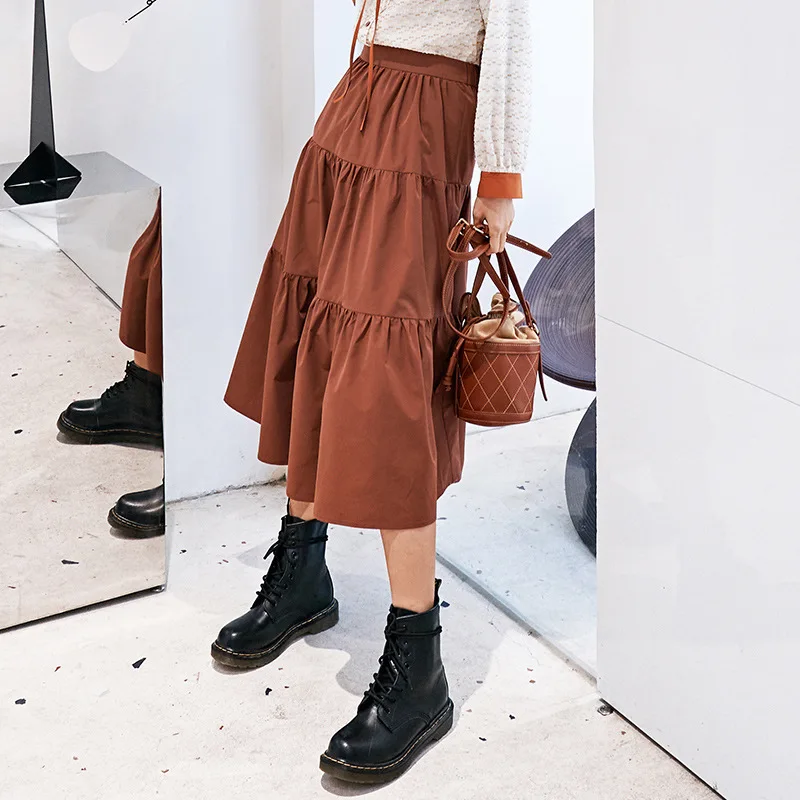 Винтажная многослойная юбка LANMREM свободная повседневная плиссированная с