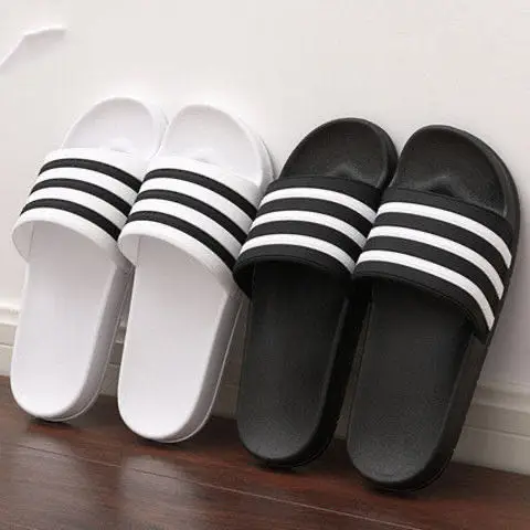 

Slippers for Men Flip Flops Male Couple Slides Soft Black and White Stripes EVA Casual Summer Shoes