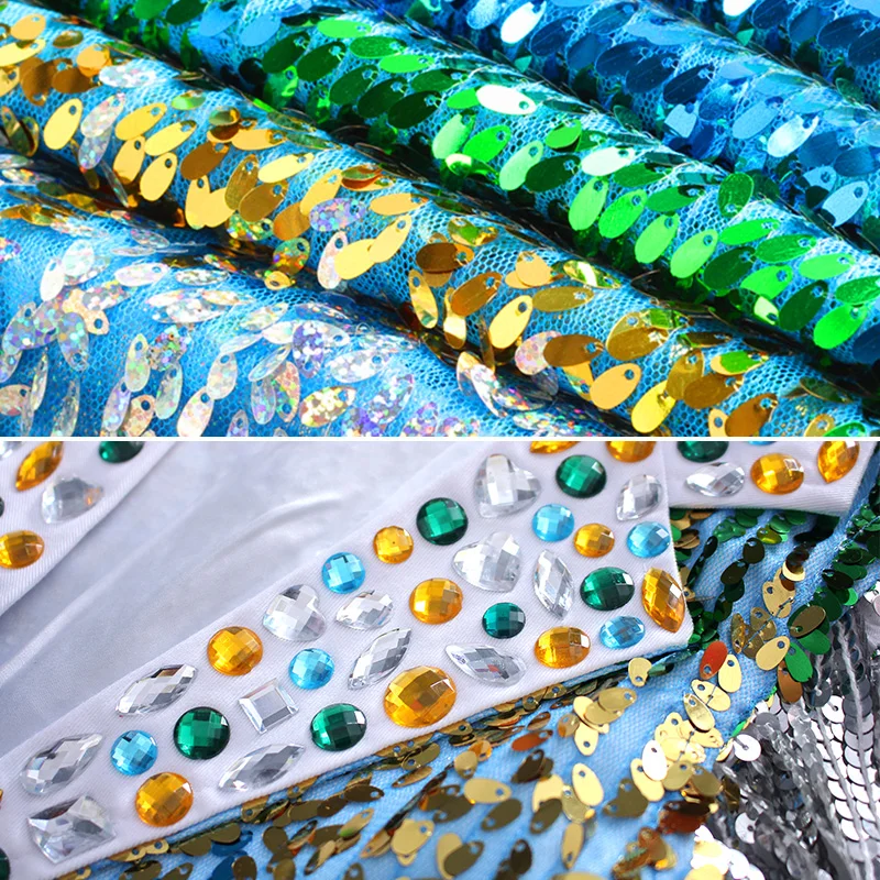 

2021 Jazz Dance Costumes Boys Multicolor Stone Tops White Pants Hip Hop Show Outfit Fringe Sequins Tops Jacket Stage Clothes