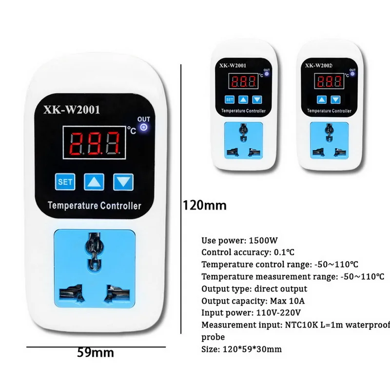 Цифровой регулятор температуры датчик выхода NTC термостат вилка ЕС/США |