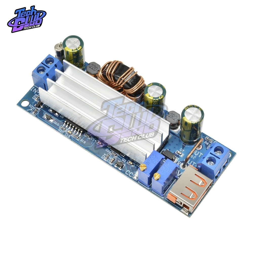Повышающая плата с USB портом Регулируемый Модуль повышения мощности 80 Вт