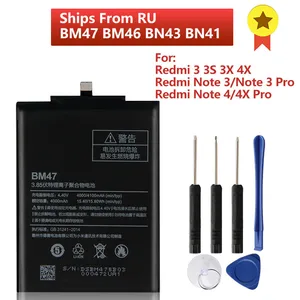 Батарея для телефона BM47 для Xiaomi Redmi 3 3S 3X 4X Pro Redmi Note 4 4X 4X Pro Mi5 BN43 BN41 BM46, сменная батарея