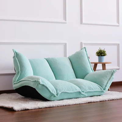 Light blue Складной регулируемый пол мебель лежащий футон диван кровать пуф дети шезлонг кресло матрас гостиная кресло мешок - Цвет: Light blue