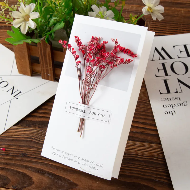 

Natural Handmade Eternal Dried Flowers Greeting Card Creativity DIY Birthday/Graduation Season/Valentine's /Teacher's Day