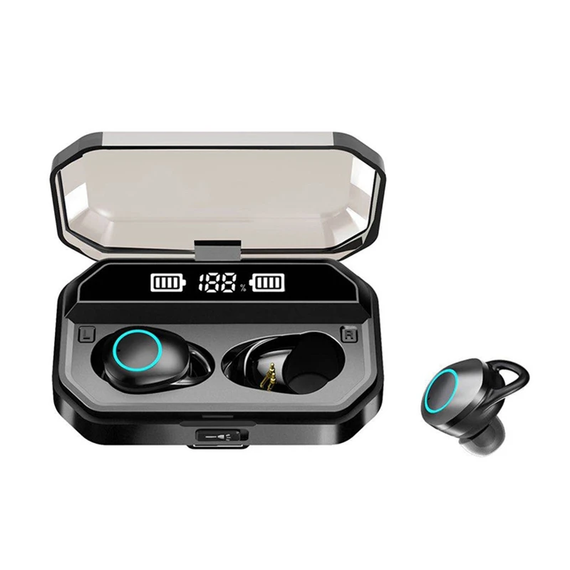 

Wireless Earphones Bluetooth 5.0 Headphones Digital ligence Led Display Built-In Mic With Flashlight