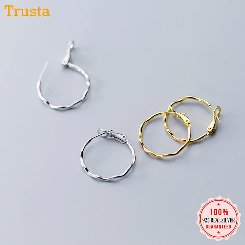 Женские серьги-кольца Trusta круглые серьги из стерлингового серебра 925 пробы с