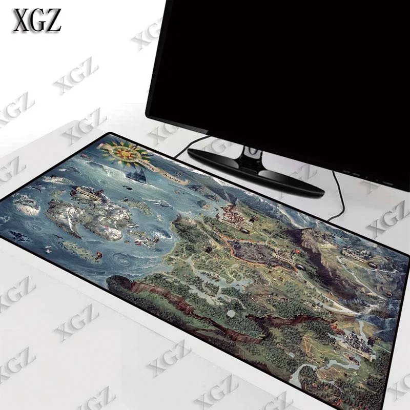 

XGZ New World Map Speed Locking Edge Large Natural Rubber Gaming Mouse Pad Waterproof Game Desk Mousepad Mat for CSGO Dota LOL