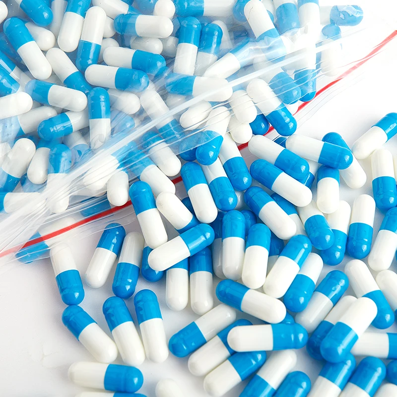 Пустые разноцветные зеркальные прозрачные капсулы 0 # полые твердые желатиновые