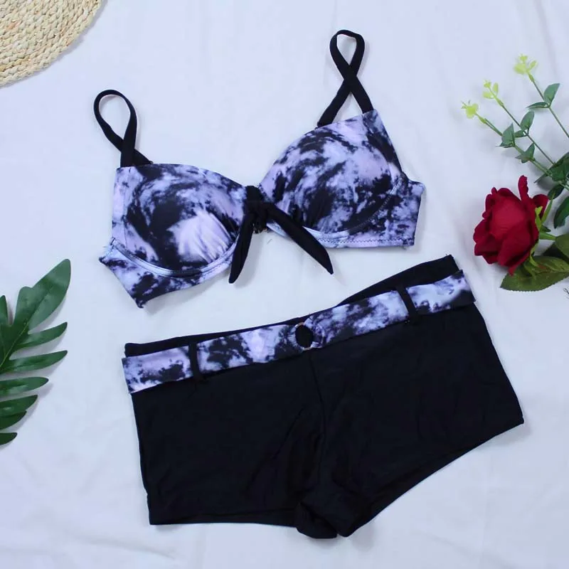 2020 Новый женский пуш ап бикини с лямкой на шее летняя спортивная футболка