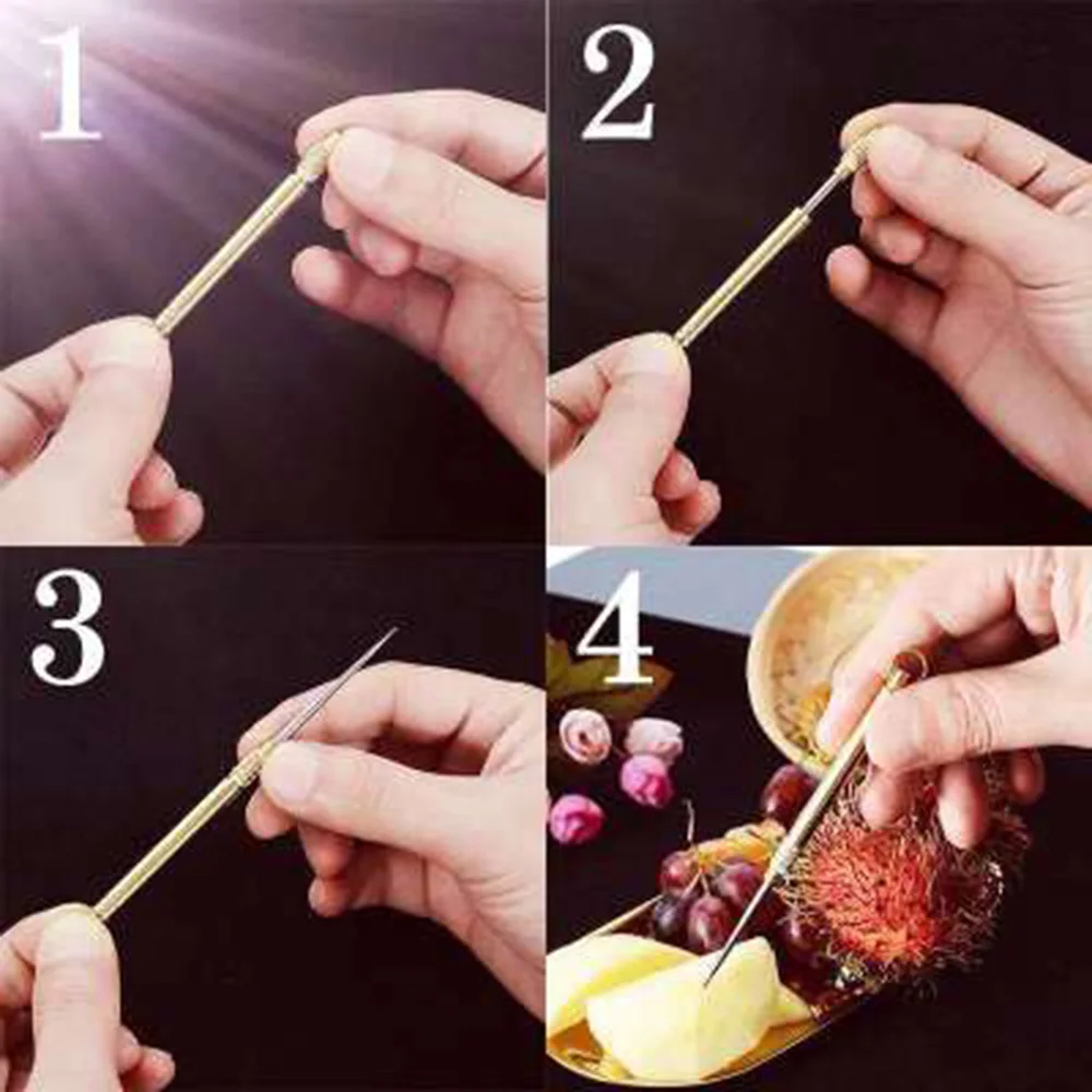 

Titanium Outdoor Edc Portable Multifunctional Toothpick Bottle Fruit Fork Camping Tool Tube Stronger Than Dental Floss