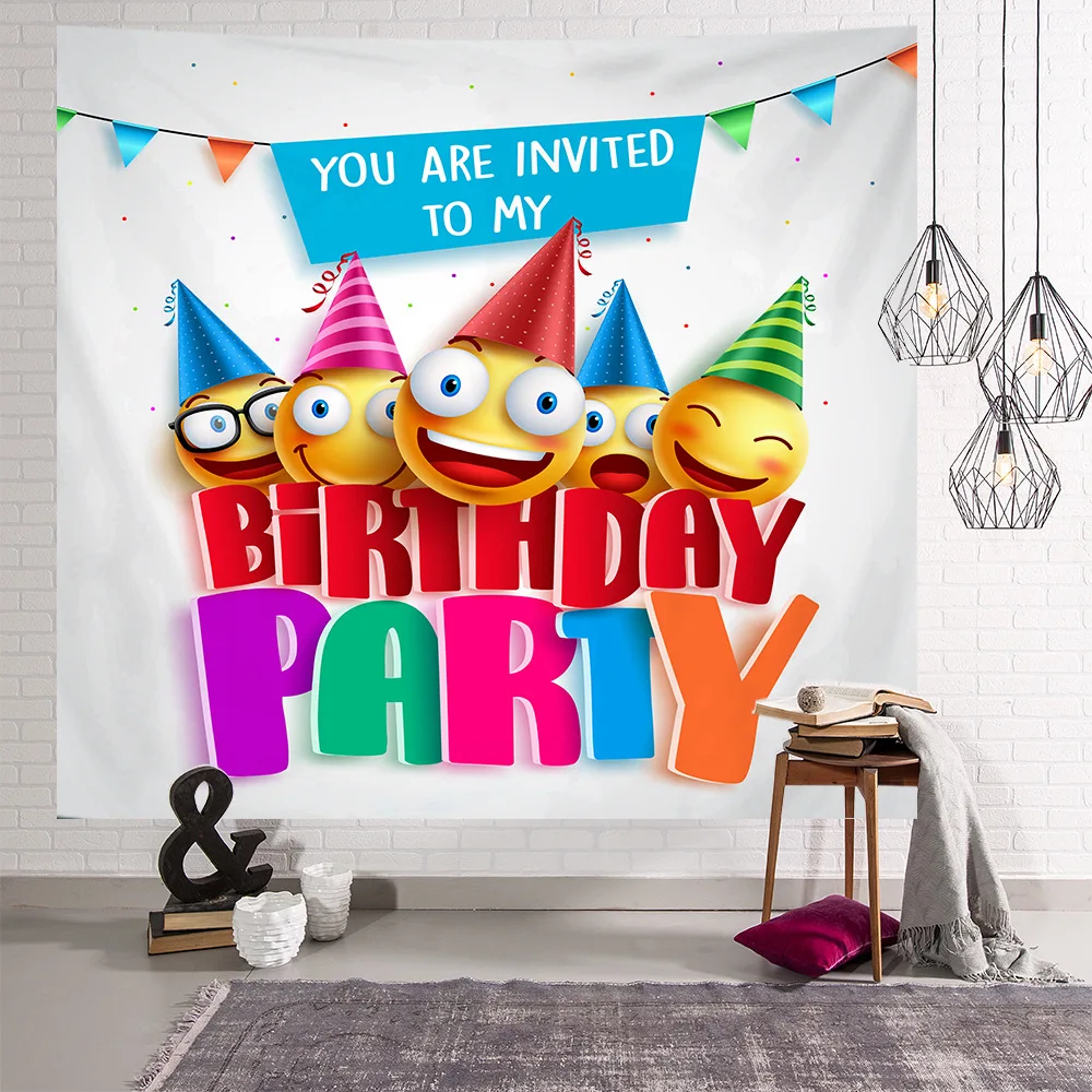 

Birthday Party Hanging Cloth Decoration Wall Tapestries Wall Background Cloth Holiday Blessing Tapestry Wall Carpets Dorm Decor