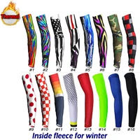 outdoors winter fleece warm cycling arm sleeves breathable sports elbow pads fitness arm covers running basketball warmers