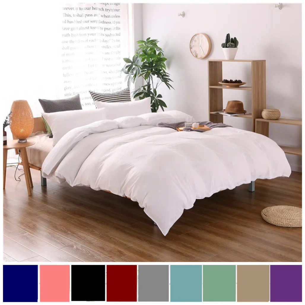 

1314 washed cotton solid color soft and comfortable bedding set bedding set queen duvet cover set queen bedding set