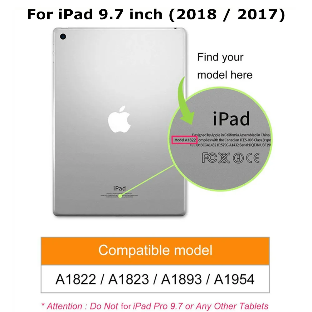 Вращающийся на 360 градусов Чехол-книжка из искусственной кожи для iPad Air 2 1 умный