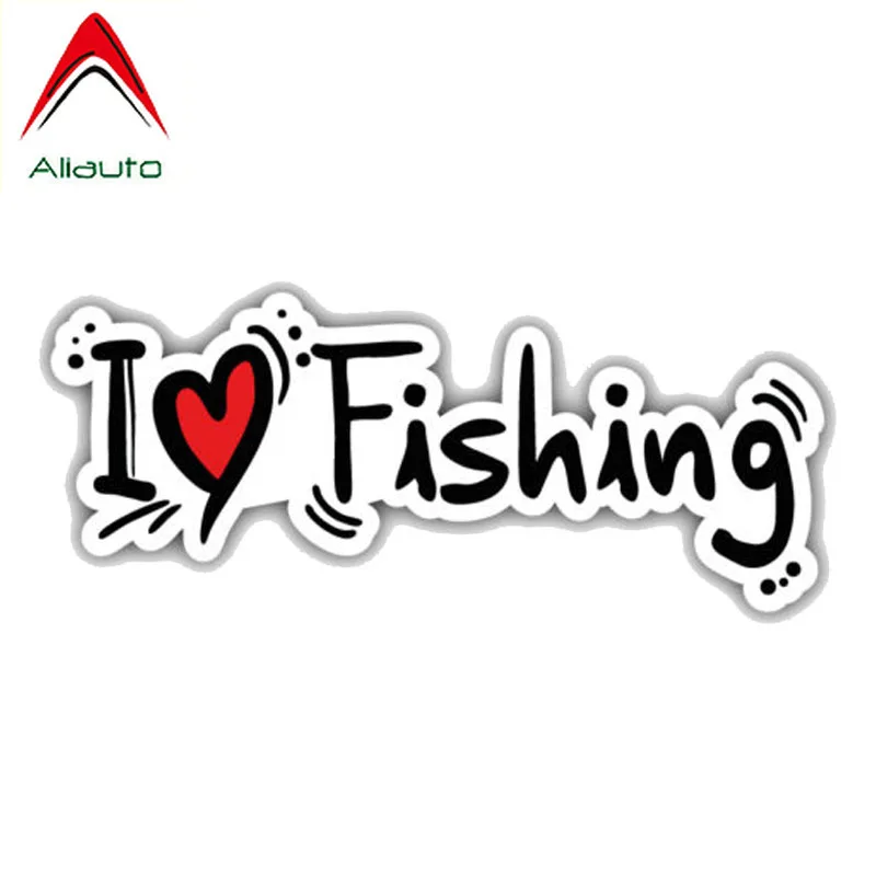

Aliauto Funny Words Car Sticker I Love Fishing Accessories Sunscreen Reflective Waterproof Creative Decal PVC,12cm*5cm