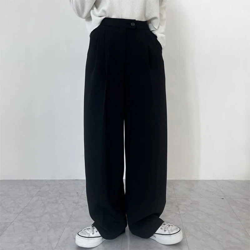 

ZAWAHIKI Woman Pants Solid High Waist Wide Leg Spring Autumn Korean Trousers 2021 Office Ladies Femme Pantalon Loose
