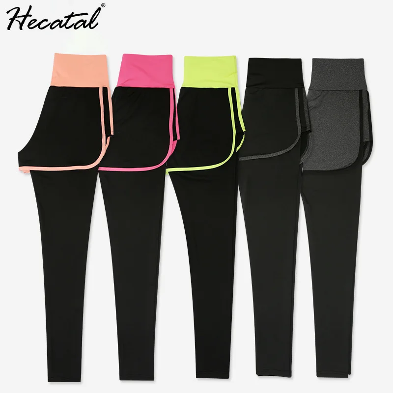 

Женские Черные Леггинсы для йоги Hecatal, спортивные Леггинсы для фитнеса и йоги, высокая талия, Ropa Deportiva Mujer, для занятий в тренажерном зале