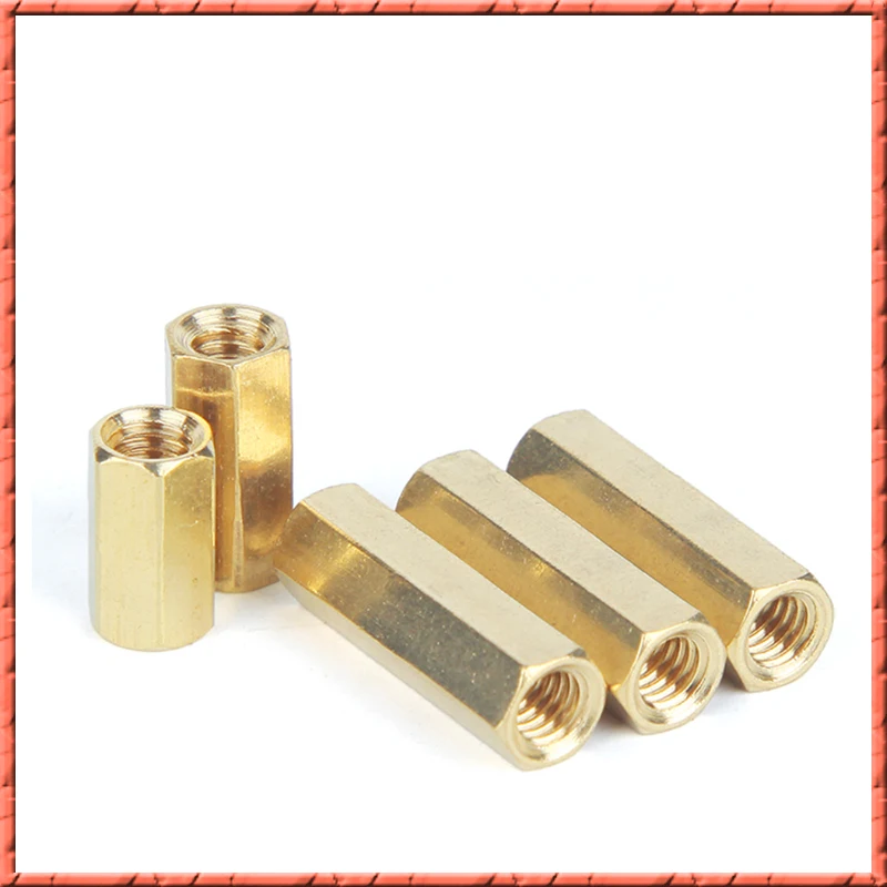 100 шт./лот медная шестиугольная двухпроходная гайка монтажная плата