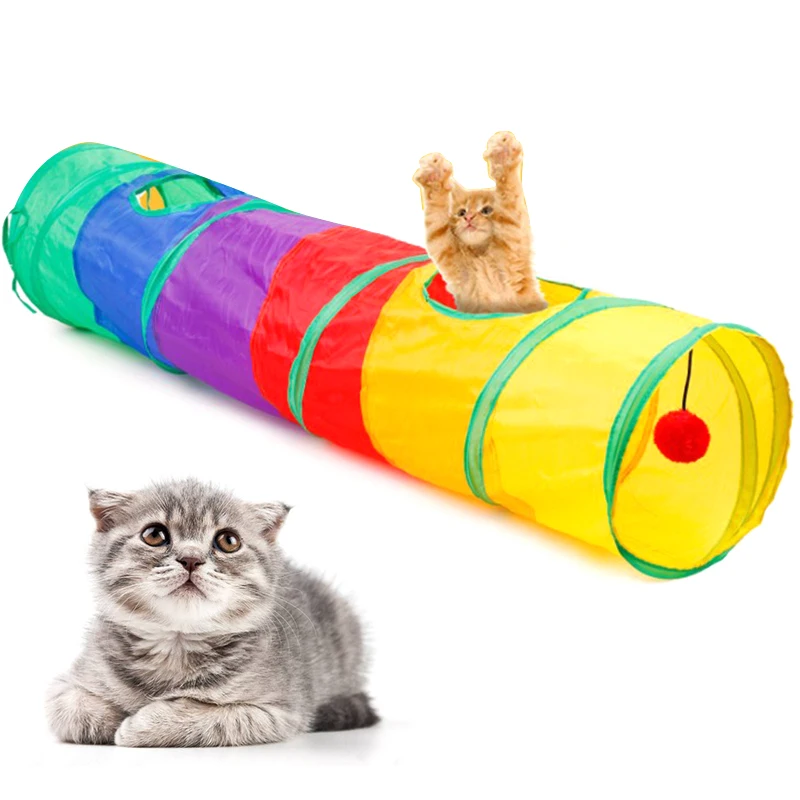 

Foldable Pet Cat Tunnel Toys Kitten Rabbit Indoor Outdoor Hanging Training Ball Toys Tunnel Play Toys Tubes Cat Supplies