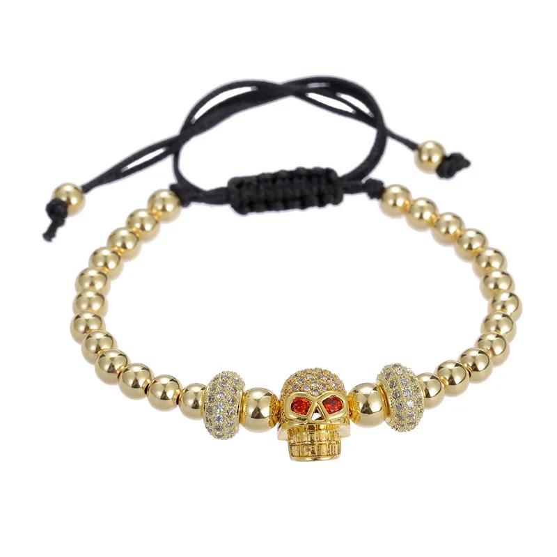 Роскошный мужской браслет в стиле панк с изображением черепа закрепляющий