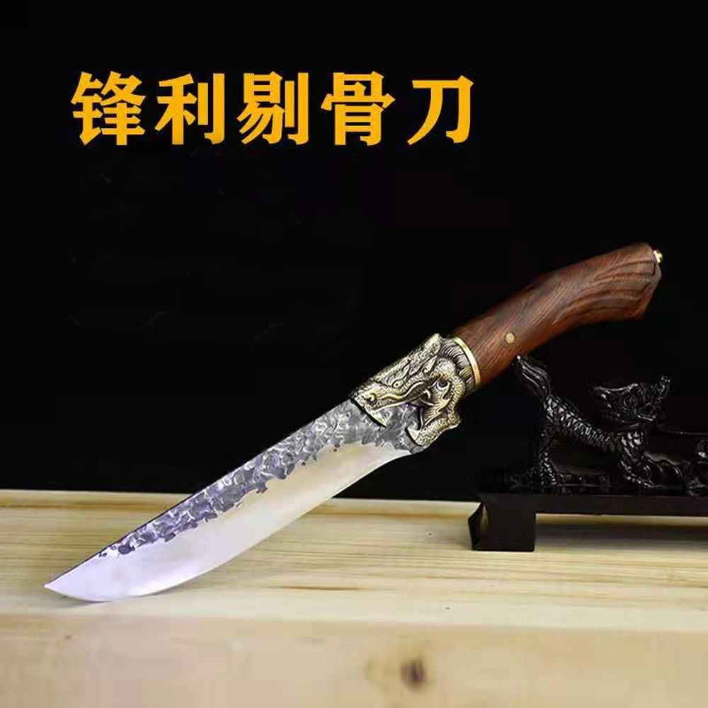 

Hand forged butcher's knife, bone removing knife, sharp fruit knife, retro vegetable cutter, household knife