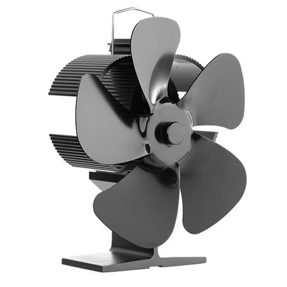 

Fireplace Fan Thermoelectric 5 Blade Heating Powered Stove Fan Log Wood Burner Eco Quiet Fan Home Efficient Heat Distribution