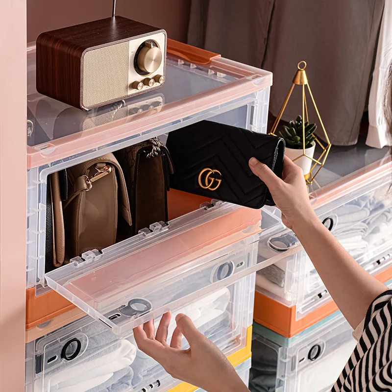 

Foldable Books Storage Plastic Household Clothes Toys Packing Box Student Books Classroom Dormitory Organizer Box