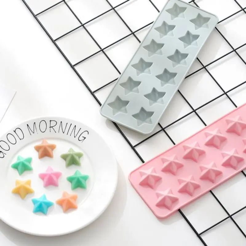 

12 Holes Stars 3d Handmade Flexible Silicone Soap Mold DIY Chocolate Biscuit Mold Soap Stome Mold Cake Decors Fondant Tools