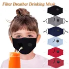 Детская Хлопковая маска для лица для мальчиков и девочек, защитный дыхательный респиратор, маска с отверстием для соломы, для косплея