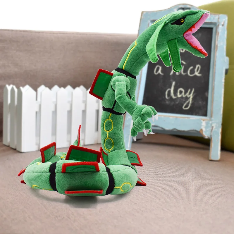 

80cm Green Rayquaza Plush Toys Figure Stuffed Animegreen cute Toy lifelike Birthday Festival christmas Kids Gifts