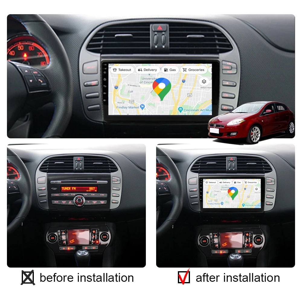 $120.80 8 Core Android 11 Car Radio GPS Multimedia Player 2 Din Navigation For Fiat Bravo 2007-2012 Autoradio Audio Video Carplay 4G DSP