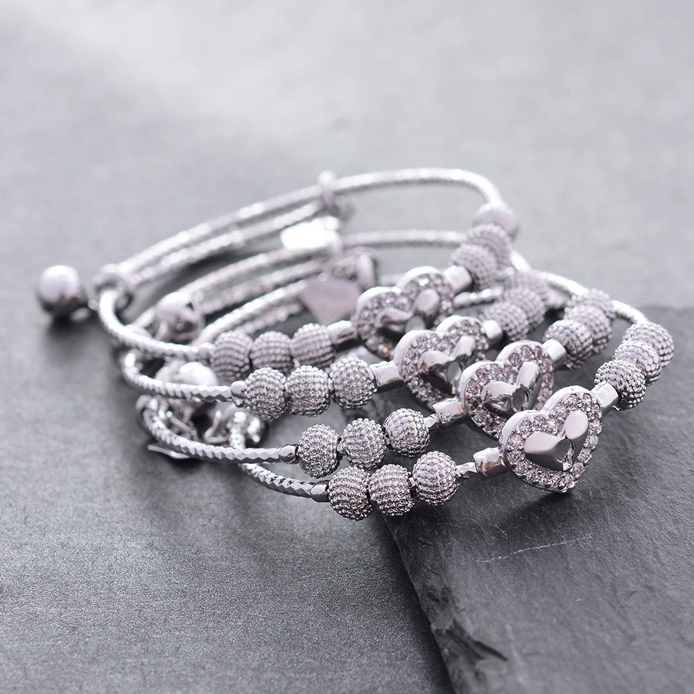 Wando Эфиопский Дубай Арабский сердце замок Циркон детский браслет Серебристые