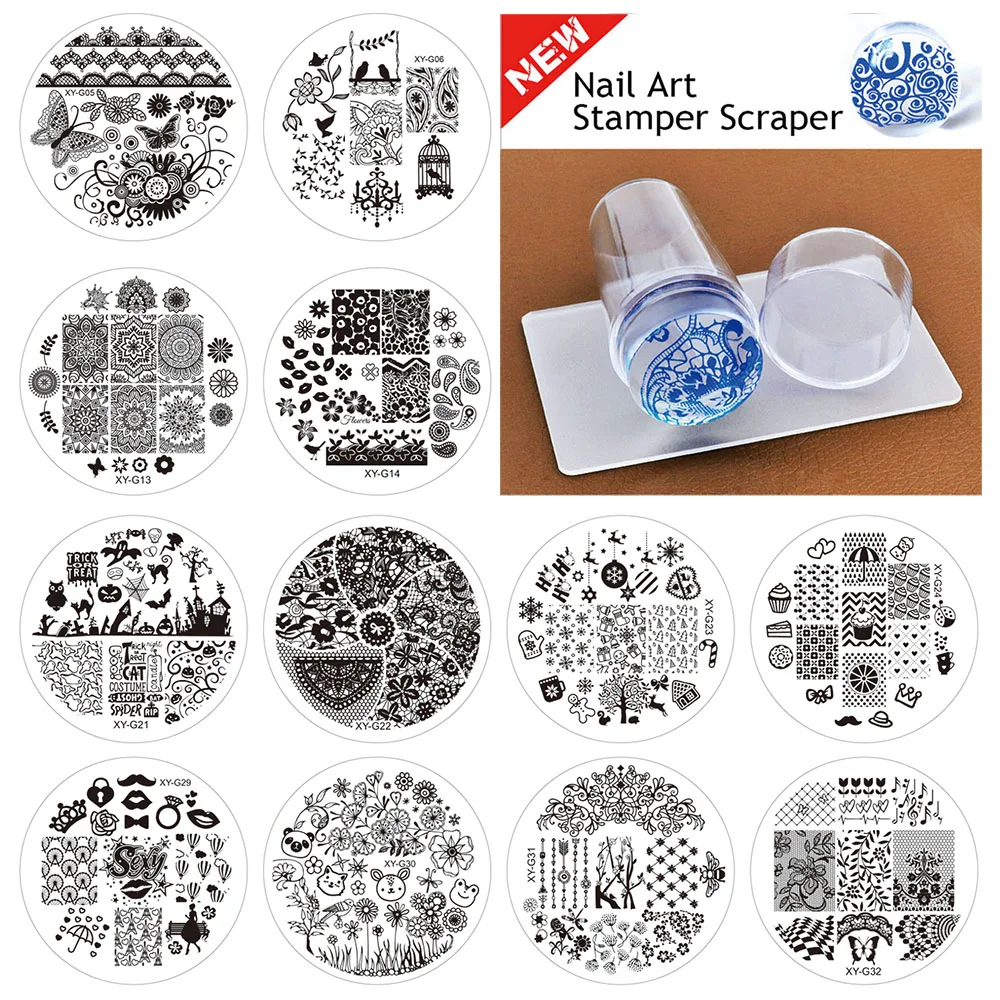 Kimcci 1pc New Year Image Nail Art Stamping Plate Fashion Plastic Stencil DIY 3D Templates Polish Beauty Manicure Makeup Tools images - 6