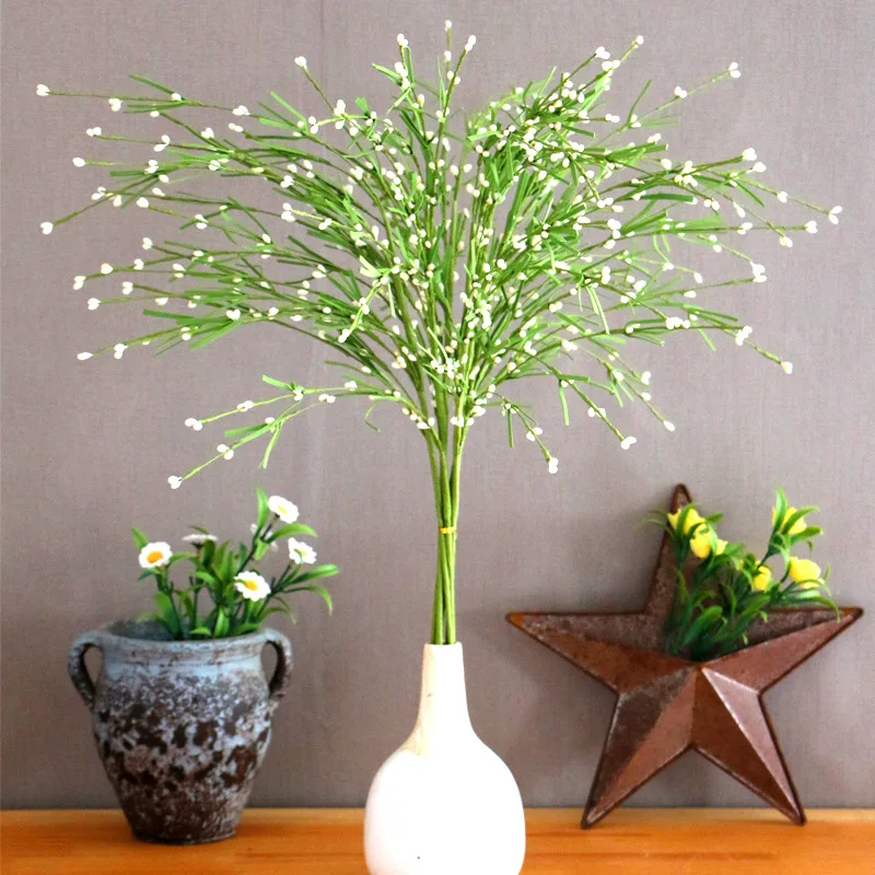 Articifical Jasmine Flowers Red for Decoration Faux Greenery Leaves Pip Berry Stems Fake Arrangement | Дом и сад