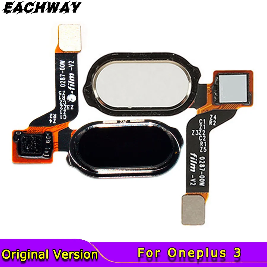 Оригинал для Oneplus 3 Home Button Датчик отпечатков пальцев FPC гибкий кабель обратная