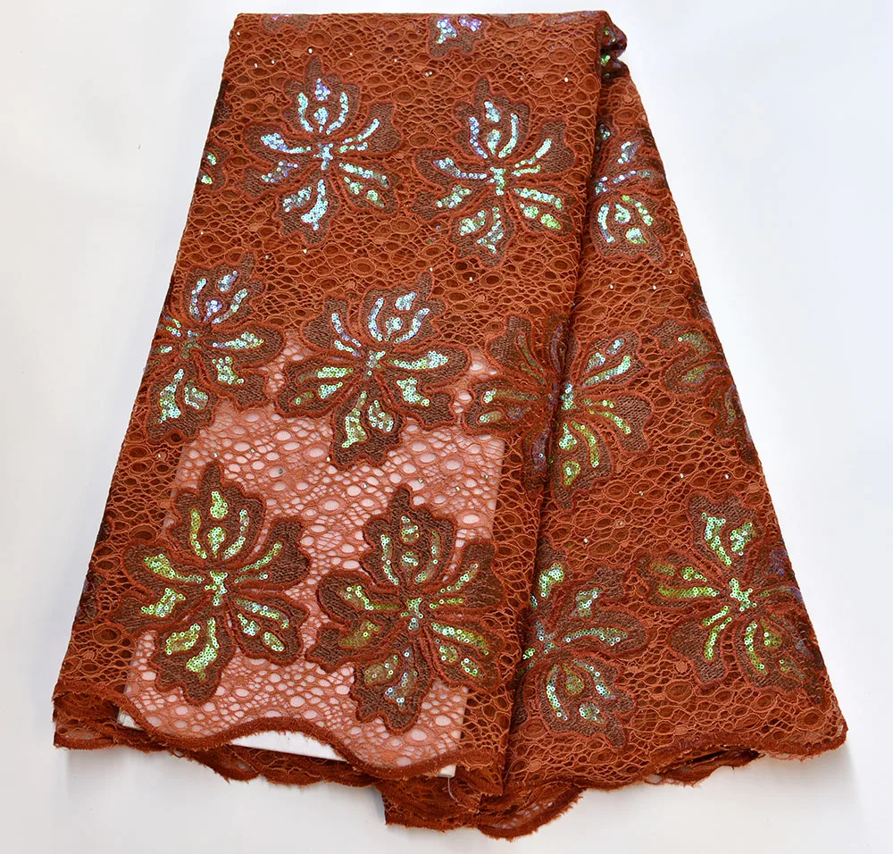 

2019 New Designs African Lace Fabric High Quality Lace Material French Embroidered Tulle Lace Fabric With Sequins