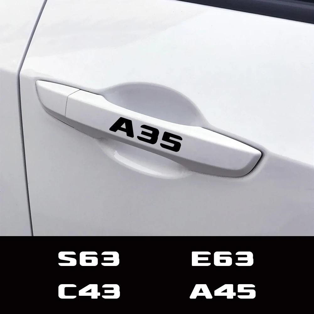 

4PCS Set Car Door Handle Stickers For Mercedes Benz A35 A45 C43 C63 CL CLA35 E63 G63 S63 SLS Auto Accessories Vinyl Film Decal