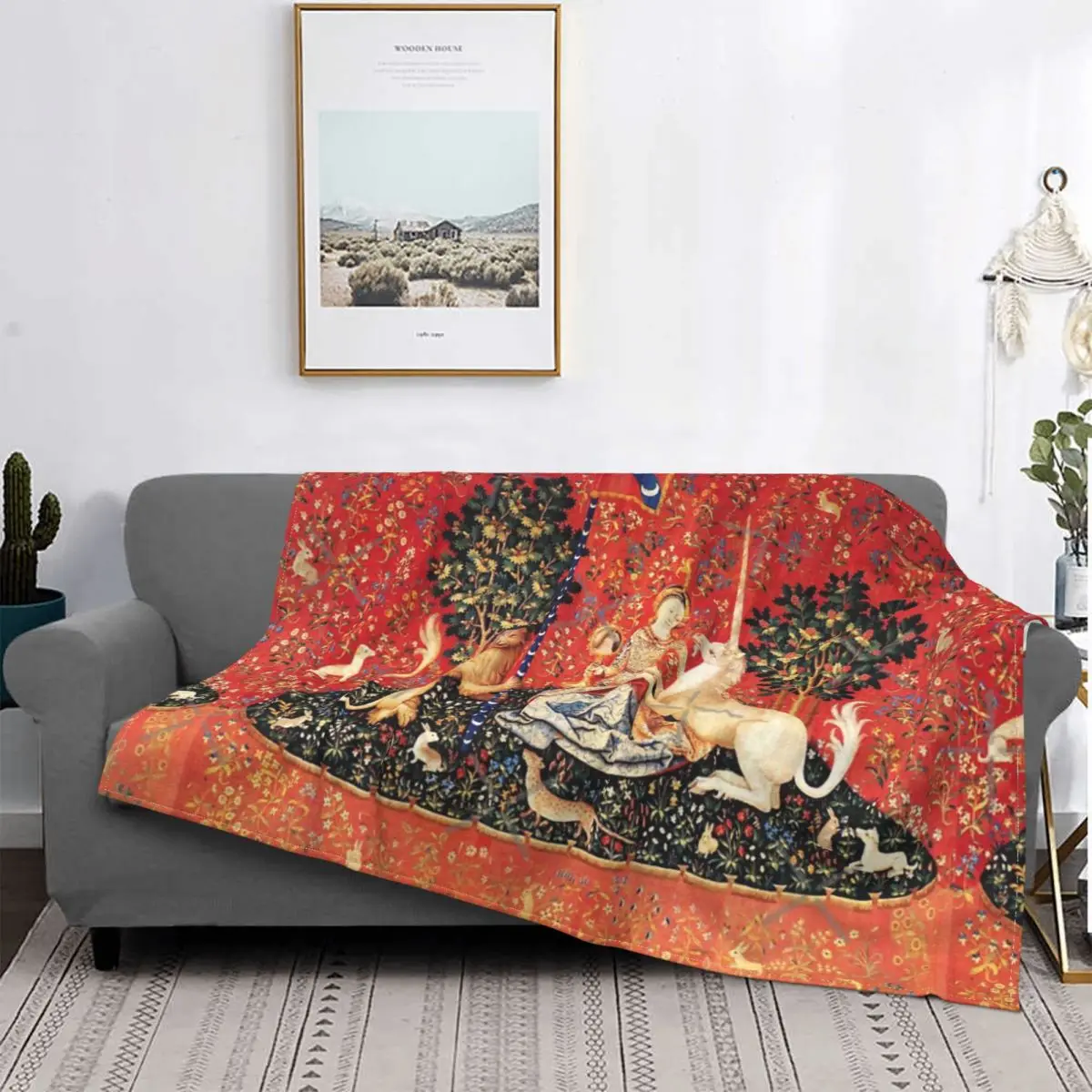 

Funda de cama a cuadros para dama y unicornio, manta roja, funda de sofá, manta doble, colchas de verano