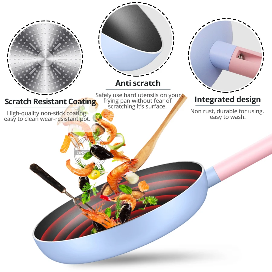 Non-stick Frying Pan Nonstick Metal Utensil Open Frypan Kitchen Perfect for any cooking surface | Дом и сад