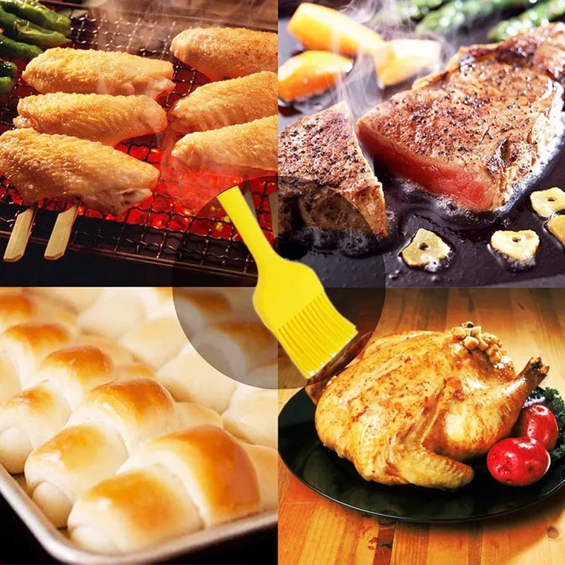 

Norbi Barbecue Brush HighTemperature Baking Barbecue Brush Baking Tools Pastry BBQ Basting Silicone Oil Brush Outdoor Tool 3PCS