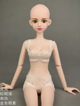 3D реальные глаза Обнаженная 1/4 BJD кукла Синьи/45 см Оригинальная кукла тела с двойным коленом локтевого сустава/для косплея DIY куклы игрушки - Цвет: Gold eye shadow