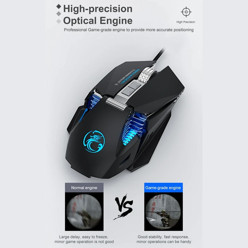 

IMICE T96 Gaming Mouse, USB Mechanical Gaming Counterweight and Macro Programming Rgb Dual-Mode Wired Mouse